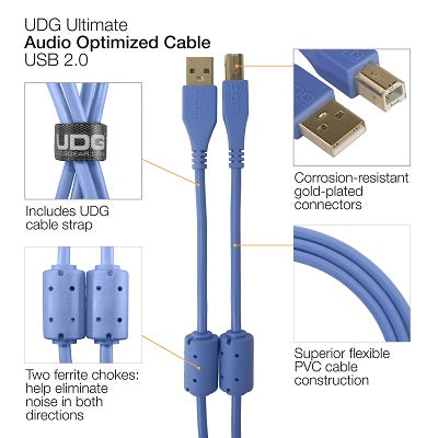 U95001LB Ultimate USB2.0ケーブル A-B 1.0m Blue
