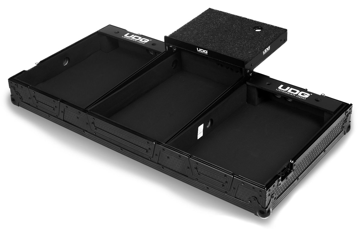 U91098BL Ultimate フライトケースセット  PLX-CRSS12 & 10/12インチミキサー Black  (ラップトップシェルフ＆ホイール付)