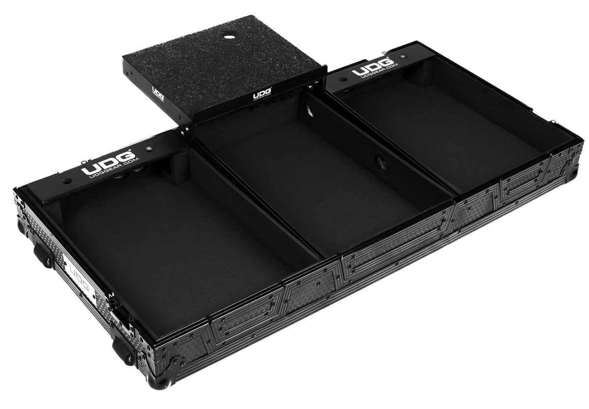 U91098BL Ultimate フライトケースセット  PLX-CRSS12 & 10/12インチミキサー Black  (ラップトップシェルフ＆ホイール付)