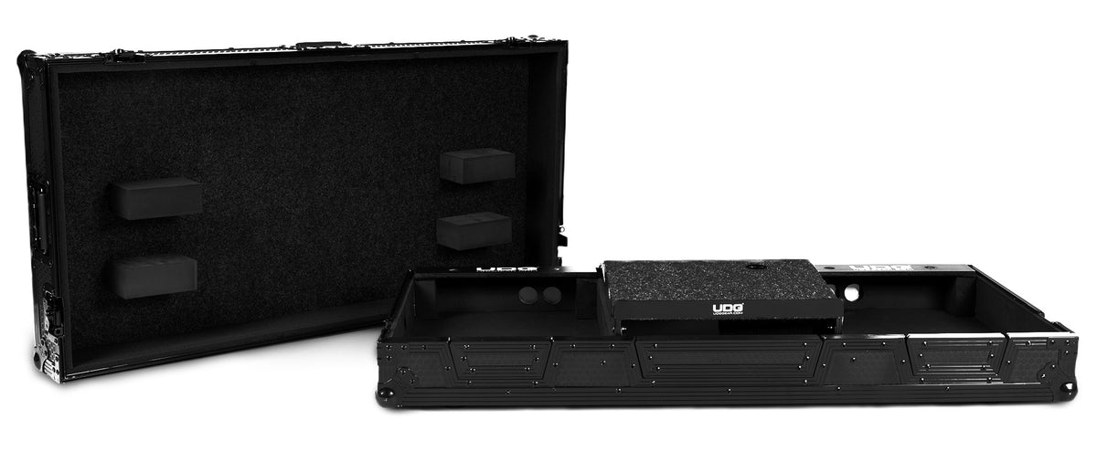 U91098BL Ultimate フライトケースセット  PLX-CRSS12 & 10/12インチミキサー Black  (ラップトップシェルフ＆ホイール付)