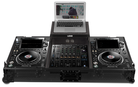 U91086BL Ultimate フライトケースセット CDJ-3000/A9 Black (ラップトップシェルフ＋ホイール付)
