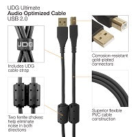 画像をギャラリービューアに読み込む, U95001BL Ultimate USB2.0ケーブル A-B 1.0m Black

