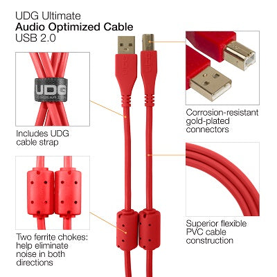 U95001RD Ultimate USB2.0ケーブル A-B 1.0m Red